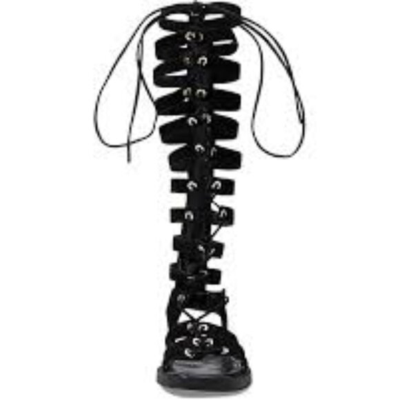 FREE PEOPLE Suede Sun Chaser Tall Gladiator Sandals - Picture 8 of 11